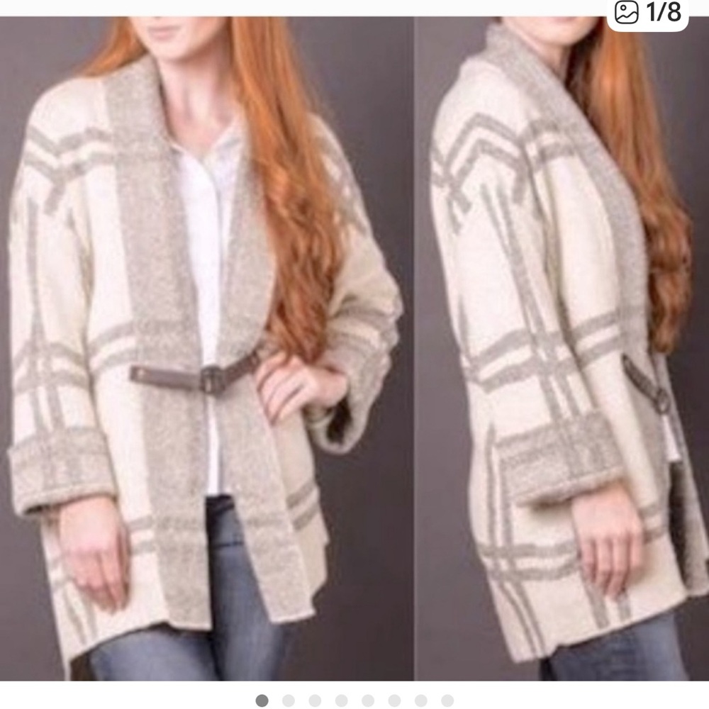 NWT Simply Noelle Cream and Olive Women's Cardigan L/XL